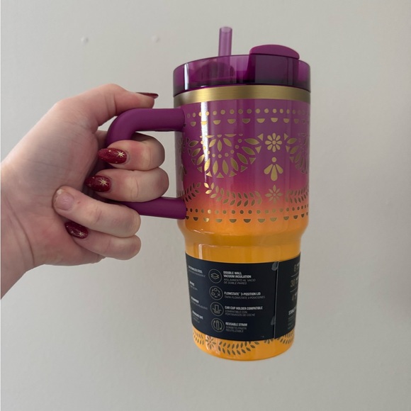 Stanley Tumbler dia De Los Muertos 20 oz Special Ed Sunrise Catarina in hand - Picture 2 of 4